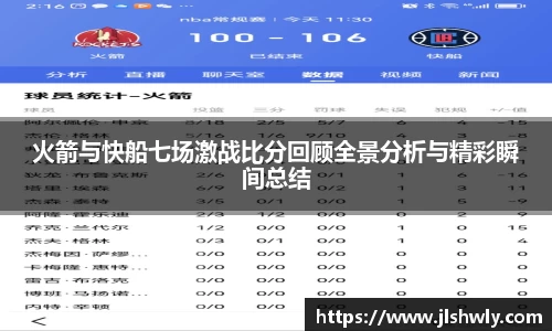 火箭与快船七场激战比分回顾全景分析与精彩瞬间总结